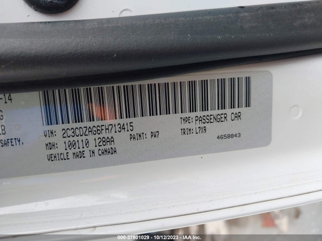 Dodge Challenger Sxt Or R/t 2015 2C3CDZAG6FH713415 Image 9