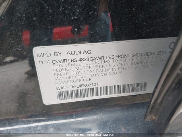 Audi A4 Premium Plus 2015 WAUHFAFL4FN021211 Image 9