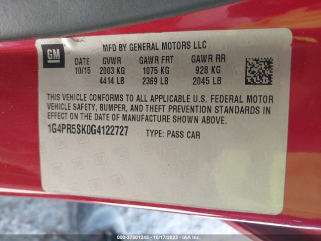 1G4PR5SK0G4122727 Buick Verano Convenience Group