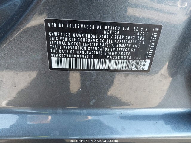 3VWC57BU9MM088313 Volkswagen Jetta S/se/r-line