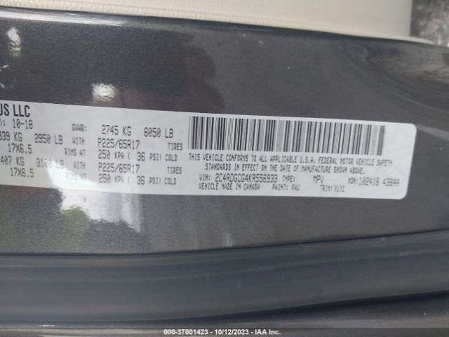 2C4RDGCG4KR556933 Dodge Grand Caravan Sxt