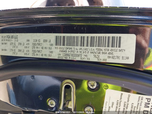 RAM 1500 Slt 2016 1C6RR6GT0GS269072 Image 9