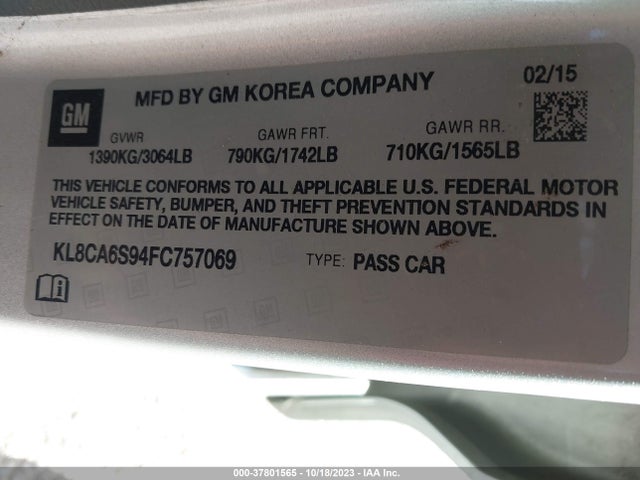 Chevrolet SPARK LS 2015 KL8CA6S94FC757069 Image 9