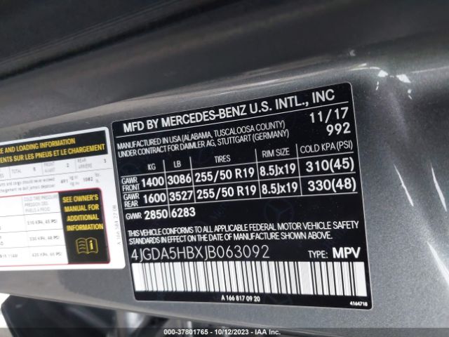 4JGDA5HBXJB063092 Mercedes-Benz Gle Gle 350