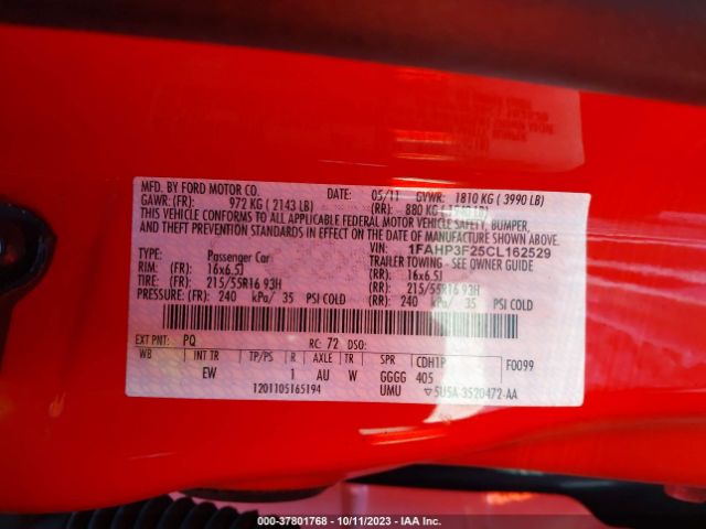 2012 FORD FOCUS 1FAHP3F25CL162529 Photo 8