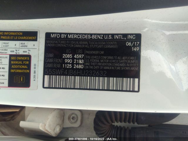 55SWF4JB6HU232632 Mercedes-Benz C 300 Sport/luxury/