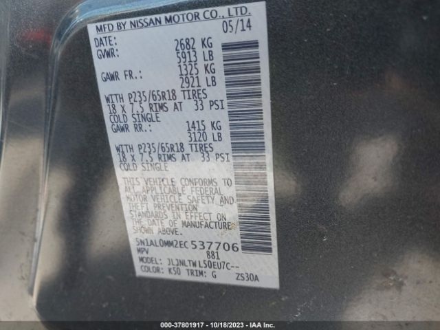 5N1AL0MM2EC537706 Infiniti QX60
