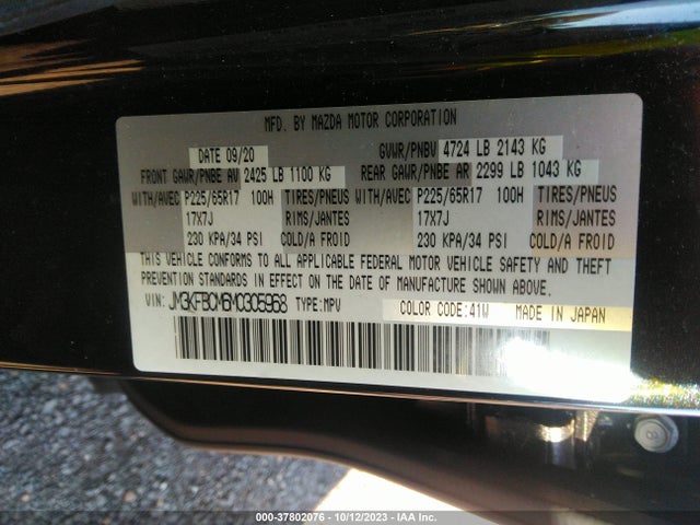 Mazda Cx-5 Touring 2021 JM3KFBCM6M0305968 Image 9