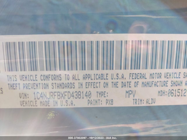 1C4NJRFBXFD438140 Jeep Patriot High Altitude Edition