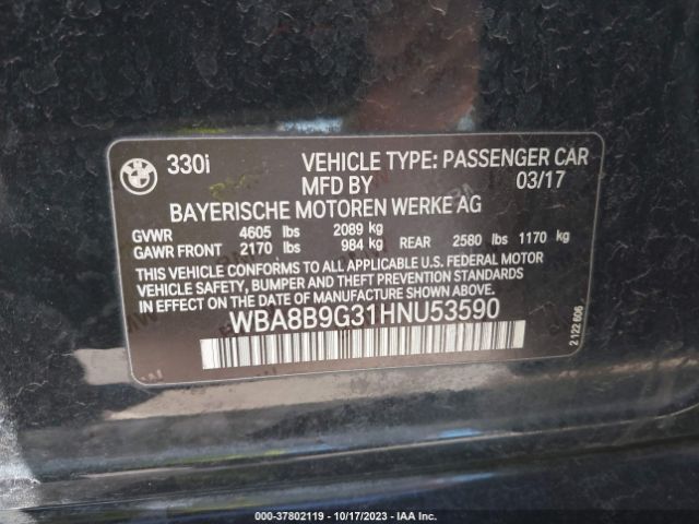 WBA8B9G31HNU53590 BMW 330I