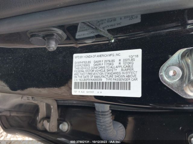 19UUB3F81KA005359 Acura Tlx W/advance Pkg