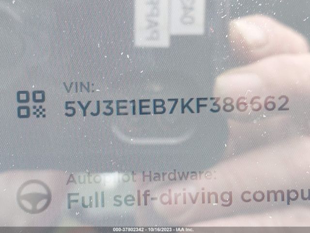 5YJ3E1EB7KF386662 Tesla Model 3 Long Range/performance