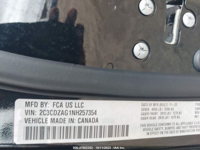 2C3CDZAG1NH257354 Dodge Challenger Sxt