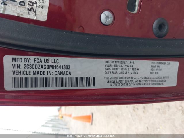 2C3CDZAG0MH641303 Dodge Challenger Sxt