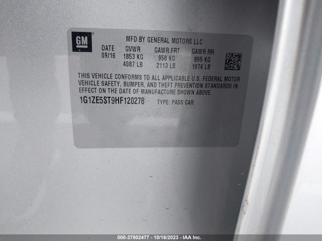 Chevrolet MALIBU LT 2017 1G1ZE5ST9HF120278 Image 9