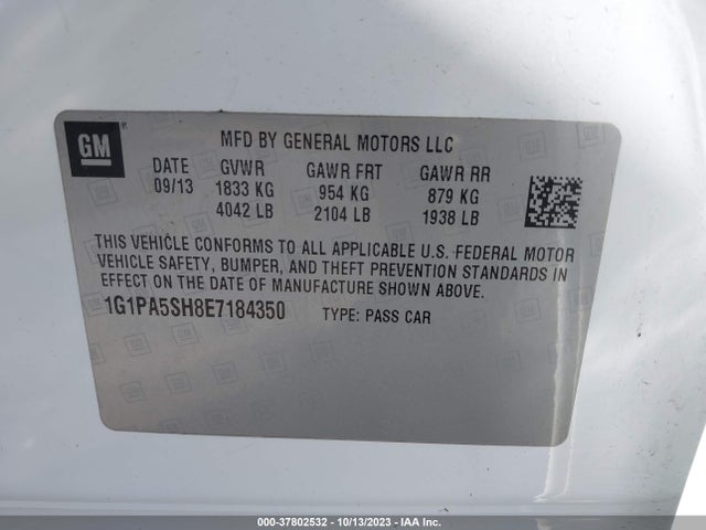 Chevrolet CRUZE LS 2014 1G1PA5SH8E7184350 Image 9