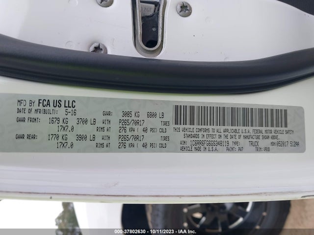 1C6RR6FG6GS348119 RAM 1500 Tradesman