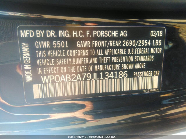 2018 PORSCHE PANAMERA WP0AB2A79JL134186 Photo 8