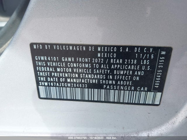 3VW167AJXGM284633 Volkswagen Jetta Sedan 1.4t S