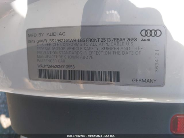WAUYNGF52KN010953 Audi A5 45 Premium