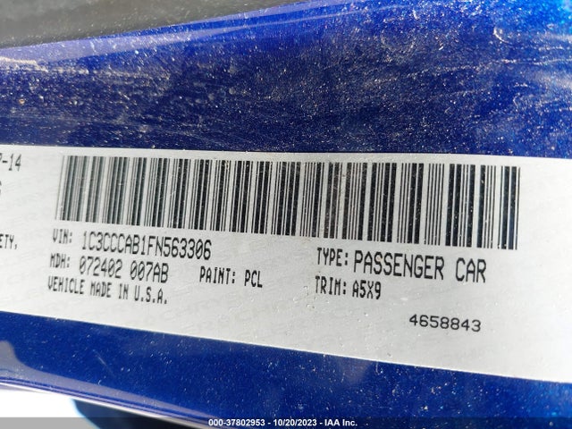 Chrysler 200 Limited 2015 1C3CCCAB1FN563306 Image 9