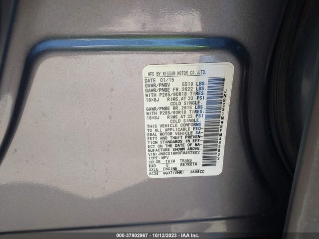 JN8CS1MW8FM482802 Infiniti QX70
