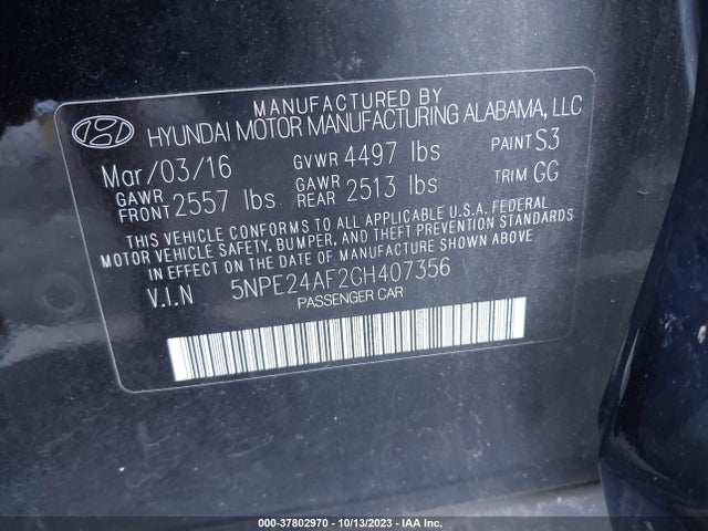 Hyundai SONATA SE 2016 5NPE24AF2GH407356 Image 9