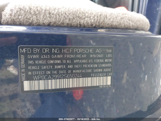 2002 PORSCHE 911 CARRERA WP0CA29912S650244 Photo 8