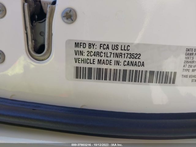 2C4RC1L71NR173522 Chrysler Pacifica Hybrid Touring L