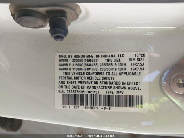 7FART6H96LE023457 Honda Cr-v Hybrid Touring
