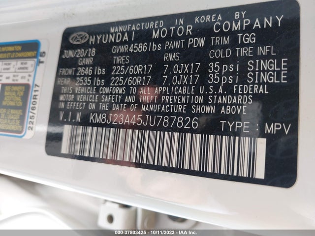 Hyundai TUCSON SE 2018 KM8J23A45JU787826 Image 9