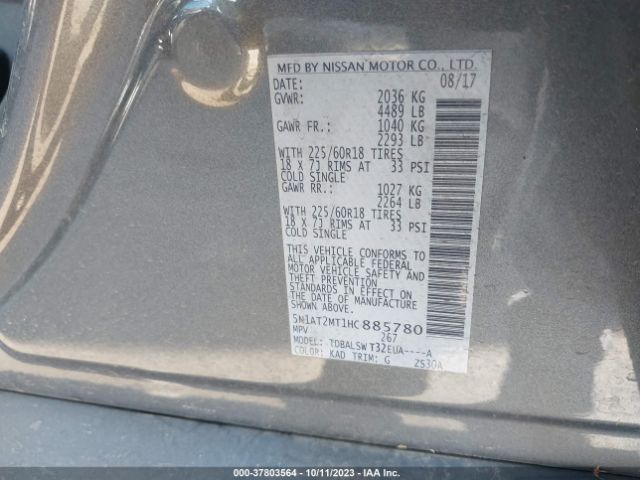 5N1AT2MT1HC885780 Nissan Rogue Sl