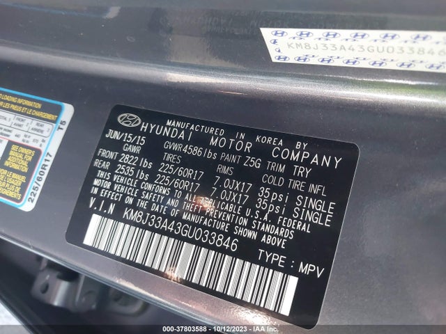 Hyundai TUCSON SE 2016 KM8J33A43GU033846 Image 9