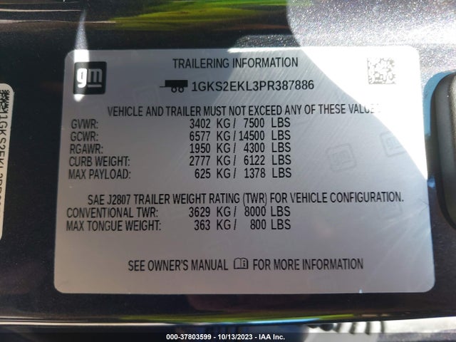 GMC Yukon 4wd Denali Ultimate 2023 1GKS2EKL3PR387886 Image 9