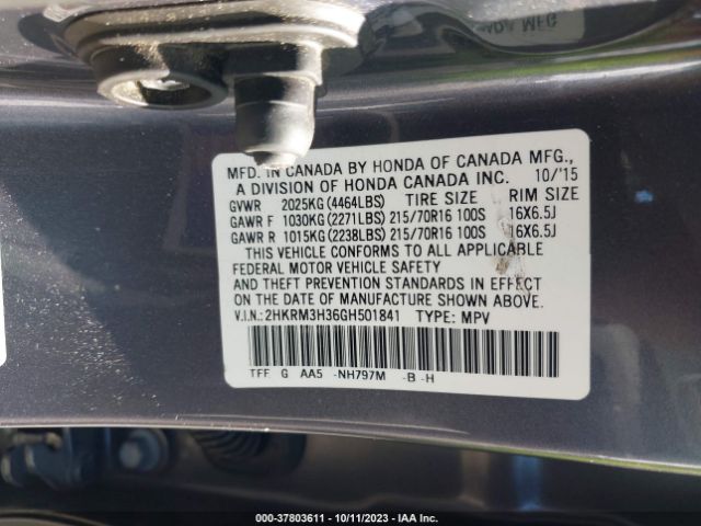 2HKRM3H36GH501841 Honda CR-V LX