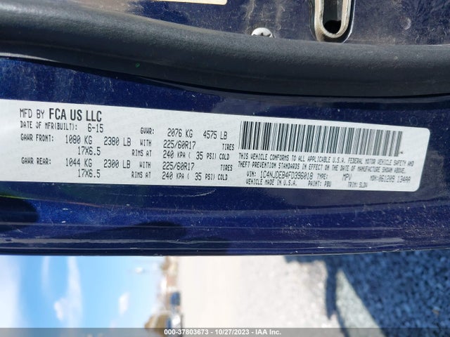 1C4NJDEB4FD396018 Jeep Compass High Altitude Edition