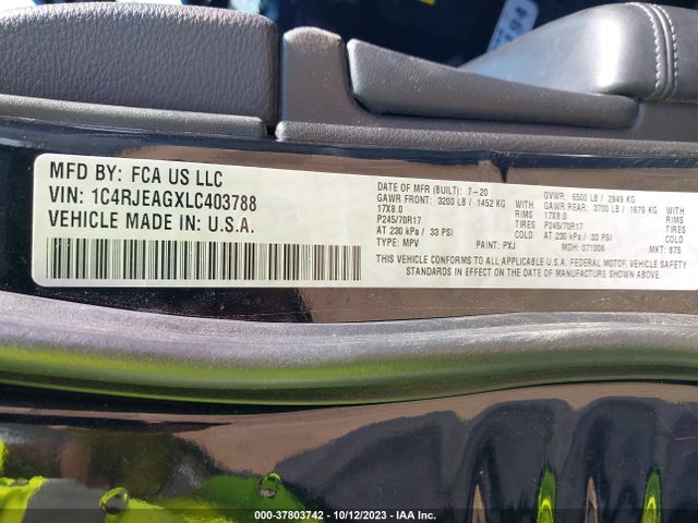1C4RJEAGXLC403788 Jeep Grand Cherokee Laredo E