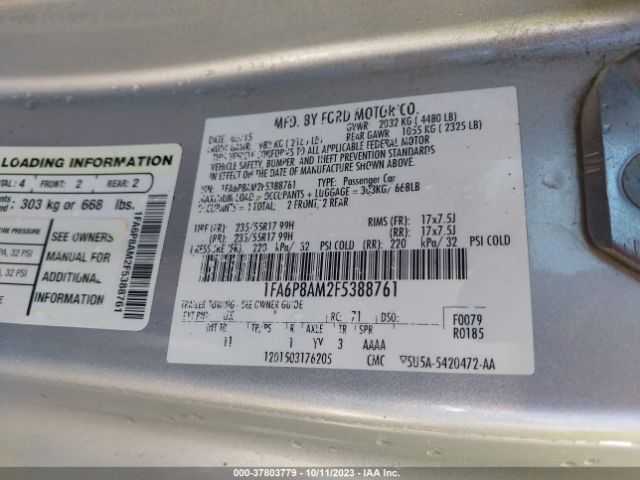 1FA6P8AM2F5388761 Ford Mustang V6