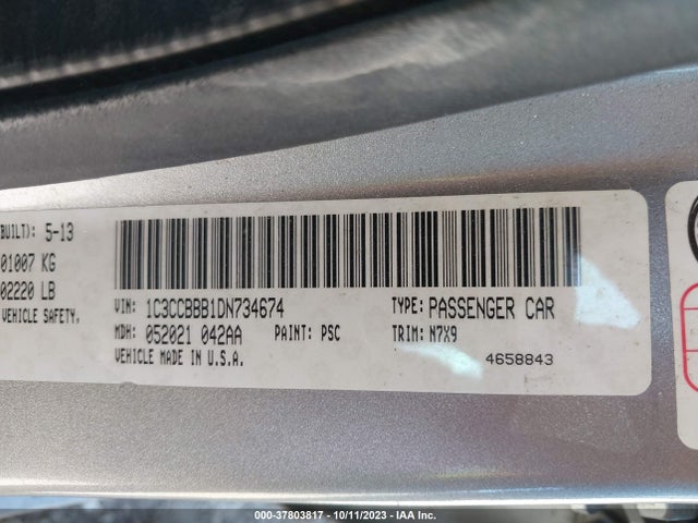 2013 CHRYSLER 200 TOURING VIN: 1C3CCBBB1DN734674