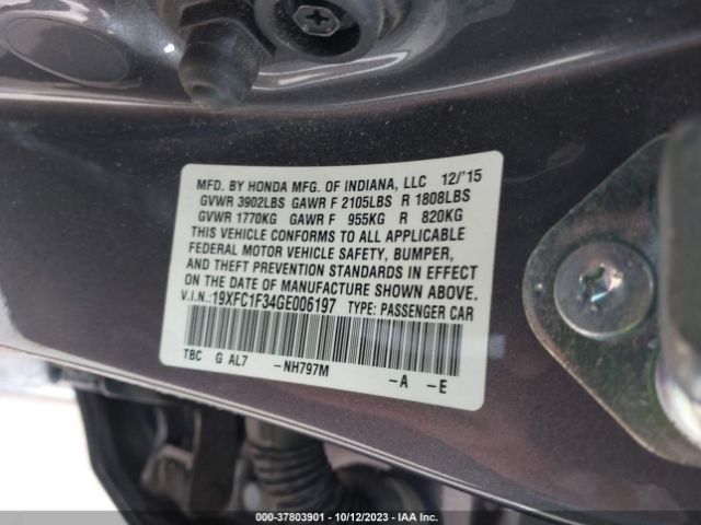 19XFC1F34GE006197 Honda Civic Sedan Ex-t