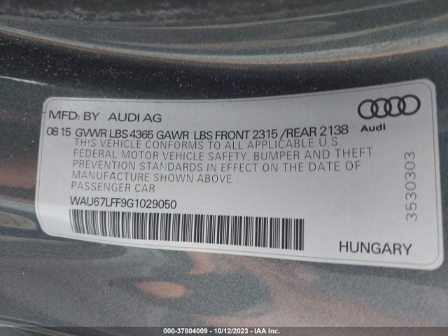 WAU67LFF9G1029050 Audi A3 1.8t Premium