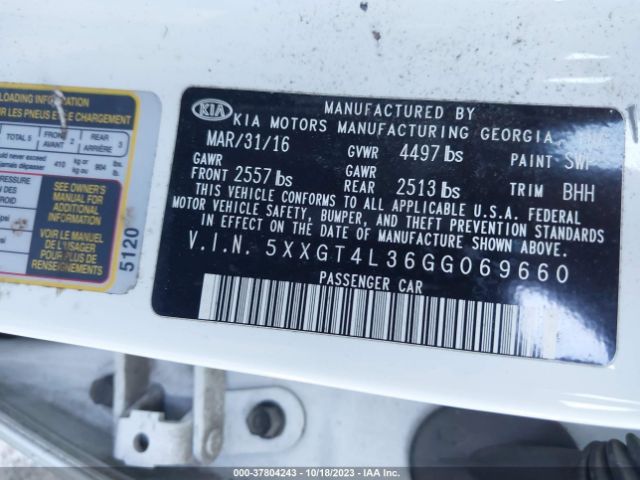 5XXGT4L36GG069660 KIA Optima Lx