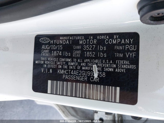 Hyundai ACCENT SE 2016 KMHCT4AE2GU992758 Image 9