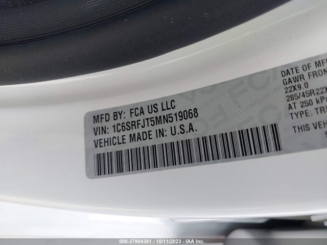 RAM 1500 Laramie 2021 1C6SRFJT5MN519068 Image 9