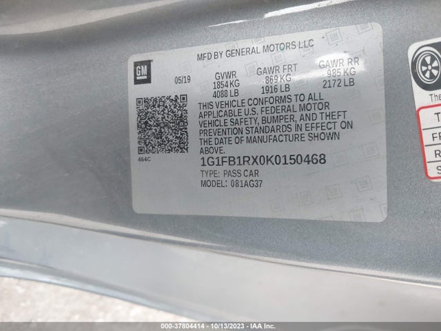 Chevrolet Camaro 1ls 2019 1G1FB1RX0K0150468 Image 9