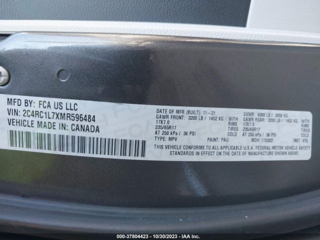 2C4RC1L7XMR596484 Chrysler Pacifica Hybrid Touring L
