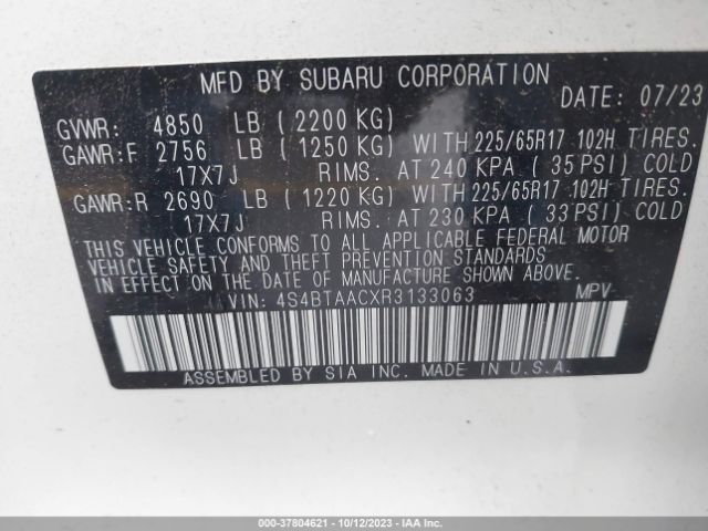 4S4BTAACXR3133063 Subaru Outback