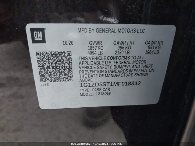 Chevrolet MALIBU LT 2021 1G1ZD5ST1MF018342 Image 9