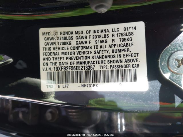 19XFB2F56EE213357 Honda Civic Sedan Lx