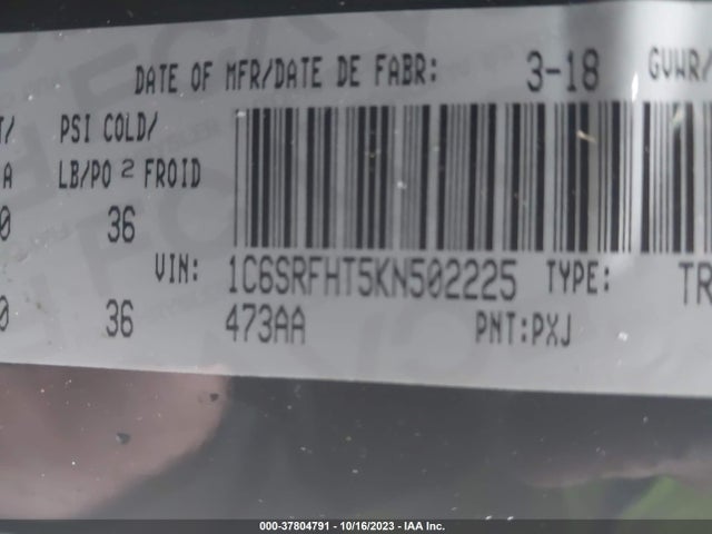 1C6SRFHT5KN502225 RAM 1500 Limited